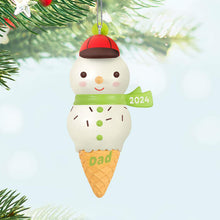 Load image into Gallery viewer, Dad Snowman Ice Cream Cone 2024 Ornament