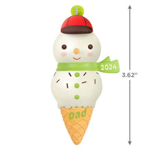 Load image into Gallery viewer, Dad Snowman Ice Cream Cone 2024 Ornament