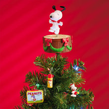 Load image into Gallery viewer, Mini The Peanuts® Gang Dancing Snoopy ShowToppers Musical Tree Topper With Light, 4" - Hallmark Timmins