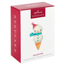 Load image into Gallery viewer, Daughter Snowman Ice Cream Cone 2024 Ornament