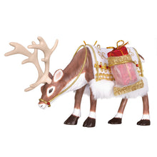 Load image into Gallery viewer, Decorative reindeer figure with gifts on a white background