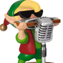 Load image into Gallery viewer, North Pole Tree Trimmers Band Collection Hank On Harmonica Musical Ornament With Light