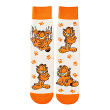 Load image into Gallery viewer, Garfield Poses and Paw Prints Novelty Crew Socks