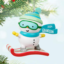 Load image into Gallery viewer, Grandson Snowboarding Snowman 2024 Ornament