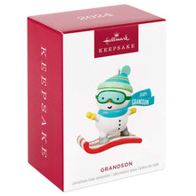 Load image into Gallery viewer, Grandson Snowboarding Snowman 2024 Ornament