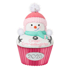 Load image into Gallery viewer, Great-Granddaughter Cupcake 2025 Ornament