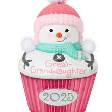 Load image into Gallery viewer, Great-Granddaughter Cupcake 2025 Ornament
