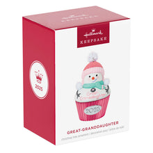 Load image into Gallery viewer, Great-Granddaughter Cupcake 2025 Ornament