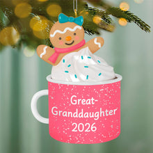 Load image into Gallery viewer, Great-Granddaughter Hot Cocoa Mug 2026 Ornament - Hallmark Timmins