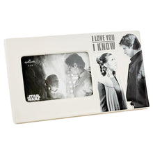 Load image into Gallery viewer, Star Wars™ Han Solo™ and Princess Leia™ I Love You I Know Ceramic Picture Frame, 4x6
