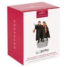 Load image into Gallery viewer, Harry Potter and the Chamber of Secrets™ Collection Ron Weasley™ and Hermione Granger™ Ornament With Light and Sound