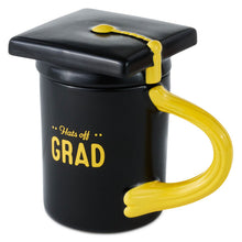 Load image into Gallery viewer, Hats Off Grad Sculpted Mug With Grad Cap Lid, 15 oz.