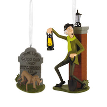 Load image into Gallery viewer, Disney The Haunted Mansion Caretaker and Dog Hallmark Ornaments, Set of 2