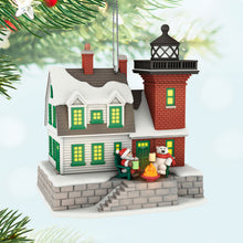Load image into Gallery viewer, Holiday Lighthouse 2025 Ornament With Light