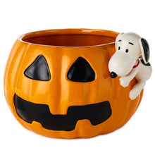Load image into Gallery viewer, Peanuts® Pumpkin Candy Bowl With Snoopy