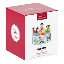 Load image into Gallery viewer, Disney Mickey and Friends Sledding Season Musical Ornament With Light and Motion - Hallmark Timmins