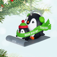 Load image into Gallery viewer, Mom & Me Penguins Sledding 2025 Ornament