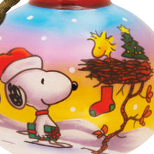 Load image into Gallery viewer, Peanuts® Ne'Qwa Art® Snoopy and Woodstock Hand-Painted Glass Hallmark Ornament