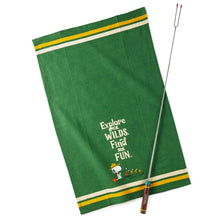 Load image into Gallery viewer, Peanuts® Beagle Scouts Tea Towel and S'mores Fork, Set of 2