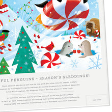 Load image into Gallery viewer, Playful Penguins Season's Sleddings 550-Piece Jigsaw Puzzle