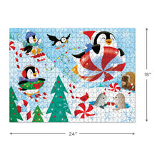 Load image into Gallery viewer, Playful Penguins Season's Sleddings 550-Piece Jigsaw Puzzle
