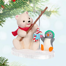 Load image into Gallery viewer, Snowball and Tuxedo Fishing Friends Ornament