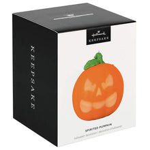 Load image into Gallery viewer, Spirited Pumpkin Ornament With Light and Sound
