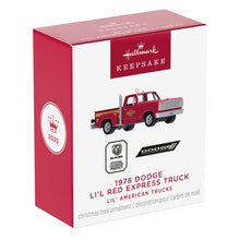 Load image into Gallery viewer, Mini Lil' American Trucks 1978 Dodge Li'l Red Express Truck 2025 Metal Ornament, 0.75"