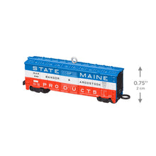 Load image into Gallery viewer, Lionel® Bangor & Aroostook State of Maine Boxcar Metal Ornament - Hallmark Timmins