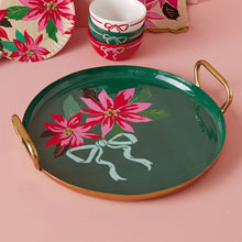 Load image into Gallery viewer, Lacey Chabert Collection Poinsettias on Green Serving Tray, 13"