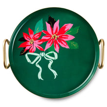 Load image into Gallery viewer, Lacey Chabert Collection Poinsettias on Green Serving Tray, 13"
