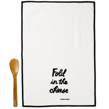 Load image into Gallery viewer, Schitt's Creek® Fold In the Cheese Tea Towel and Wooden Spoon, Set of 2