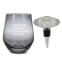 Load image into Gallery viewer, Schitt's Creek® Stemless Wine Glass and Bottle Stopper, Set of 2