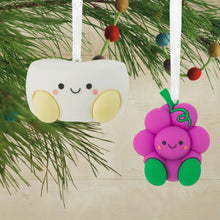 Load image into Gallery viewer, Better Together Grapes and Cheese Magnetic Hallmark Ornaments, Set of 2