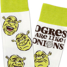 Load image into Gallery viewer, Shrek Ogres Are Like Onions Novelty Crew Socks