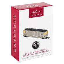 Load image into Gallery viewer, Lionel® Union Pacific Rotary Bathtub Gondola Metal Ornament