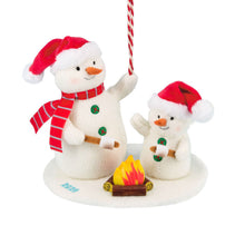 Load image into Gallery viewer, Roasting Marshmallows Snowmen 2025 Fabric Hallmark Ornament