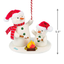 Load image into Gallery viewer, Roasting Marshmallows Snowmen 2025 Fabric Hallmark Ornament