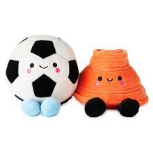 Load image into Gallery viewer, Better Together Soccer Ball and Orange Cone Magnetic Plush Pair, 5" H - Hallmark Timmins