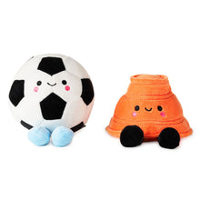 Load image into Gallery viewer, Better Together Soccer Ball and Orange Cone Magnetic Plush Pair, 5" H - Hallmark Timmins