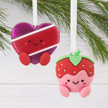 Load image into Gallery viewer, Better Together Strawberry Cream and Box of Chocolates Magnetic Hallmark Ornaments, Set of 2