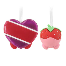 Load image into Gallery viewer, Better Together Strawberry Cream and Box of Chocolates Magnetic Hallmark Ornaments, Set of 2