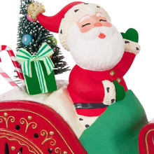 Load image into Gallery viewer, Mini Vintage Santa ShowToppers Musical Tree Topper With Light, 4.26”