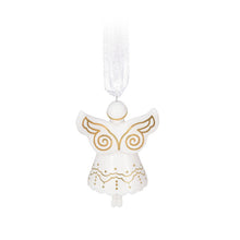 Load image into Gallery viewer, White Angel With Gold Designs Keepsake Ornament