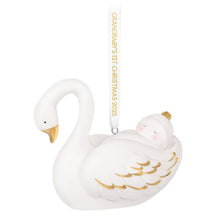Load image into Gallery viewer, Grandbaby's First Christmas Swan 2025 Porcelain Ornament