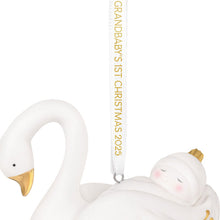 Load image into Gallery viewer, Grandbaby's First Christmas Swan 2025 Porcelain Ornament