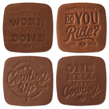 Load image into Gallery viewer, Yellowstone Dutton Ranch Bonded Leather Coasters, Set of 4