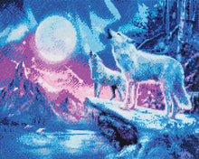 Load image into Gallery viewer, Crystal Art - Mounted Kit - Wolves and Northern Lights - Hallmark Timmins