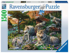 Load image into Gallery viewer, Wolves in Spring - 1500 Piece Puzzle By Ravensburger
