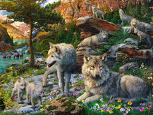 Load image into Gallery viewer, Wolves in Spring - 1500 Piece Puzzle By Ravensburger